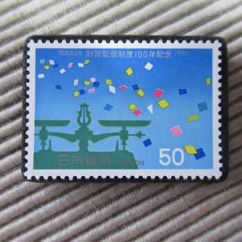 日本　切手ブローチ10026