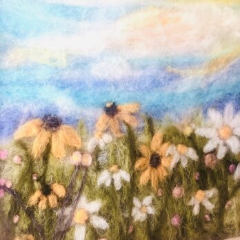 羊毛絵画「野の花」- Wool painting "Wildflowers"の画像