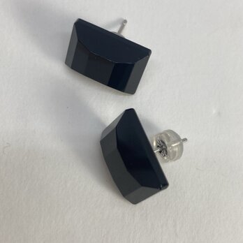 SP-11ピアス　オニキス　レクタングル　SVの画像