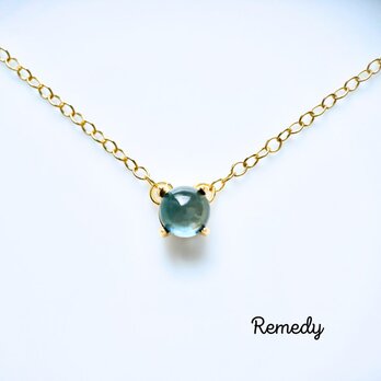 【ドゥーエ】ロンドンブルートパーズの一粒ドゥーエ・ネックレス（6mm）〜silver925/18KGP　11月誕生石の画像