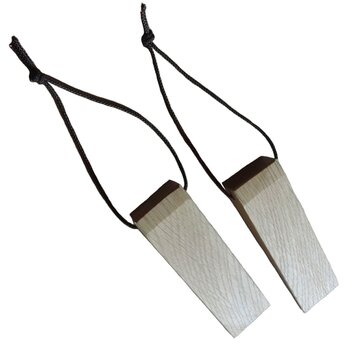 ドアストッパー 木地 ② ドア止め  木製  2こセット くさび ウッドロック 天然杢楢無垢材