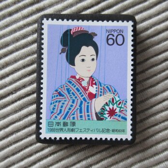 日本　切手ブローチ 10050