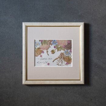 【アフターブーケ ＜Ligne リーン＞】生花ブーケを「押し花＆額装」してお届けします　 結婚式 ブーケ 記念 残すの画像