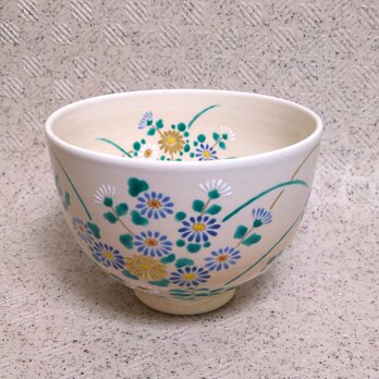【新着商品・買い得商品・現品のみ】 山川敦司造 仁清写色絵小菊図茶碗 【共箱】の画像