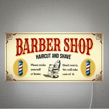 【オーダー無料】バーバーショップ 理容室 ヘアーサロン 散髪屋 床屋 ビンテージ 壁掛け 照明 看板 置物 雑貨 ライトBOXの画像