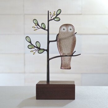 梟のオブジェ［秋の森］の画像
