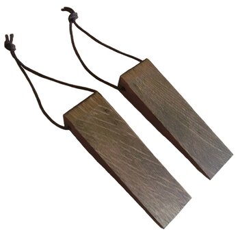 ブラウン Na6 木製 ドアストッパー ドア止め 天然杢楢無垢材 2こセット