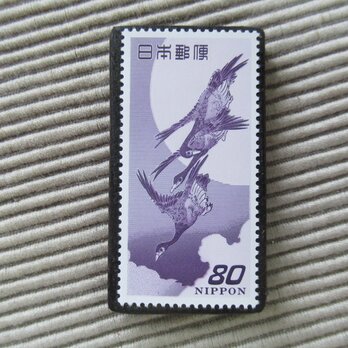 日本　美術切手ブローチ 10075