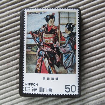 日本　美術切手ブローチ 10086の画像