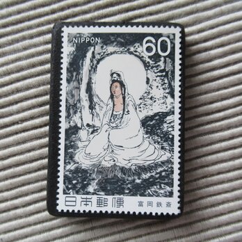日本　美術切手ブローチ 10095の画像