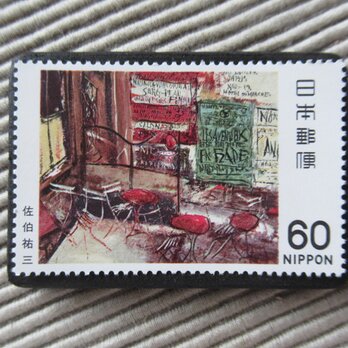 日本　美術切手ブローチ 10096の画像