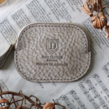 イタリア革のコインケース／小銭入れ／グレー