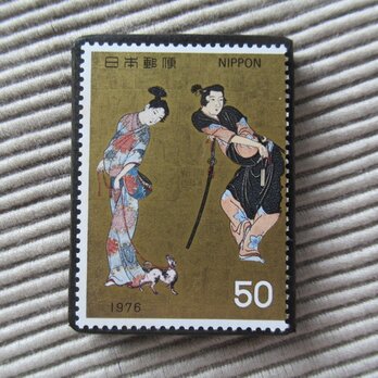 日本　美術切手ブローチ 10107の画像
