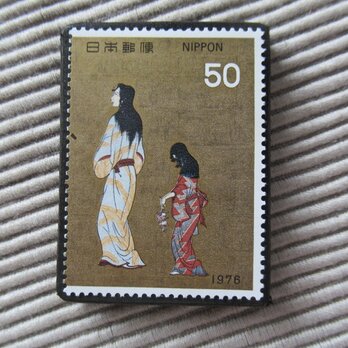日本　美術切手ブローチ 10108の画像