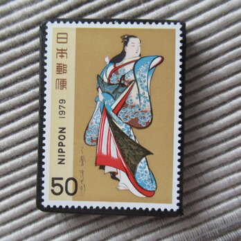 日本　美術切手ブローチ 10109の画像