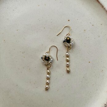 Vintage beaded earrings(ピアス)…スフレガラス&スパンコール…の画像