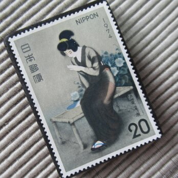 日本　美術切手ブローチ 10117