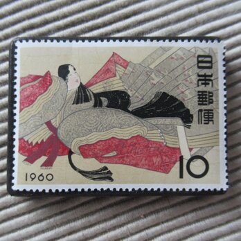 日本　美術切手ブローチ 10118の画像