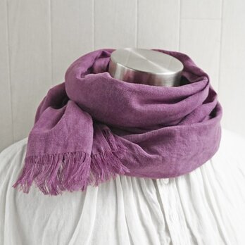 秋冬 やわらかリネンのストール ピオニーパープル