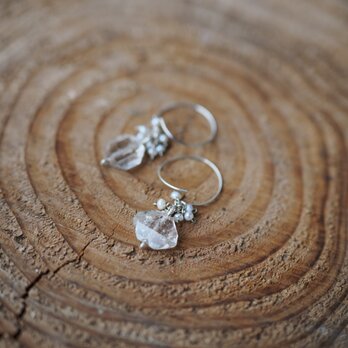 -Herkimer diamond・Pearl- foop pierceの画像