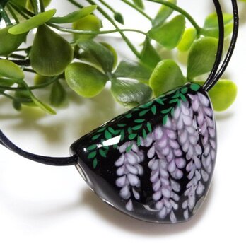 とんぼ玉チョーカー藤MA2