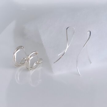 【11/3まで】【秋の福袋】diagonalキャッチレスピアス&rasen mini silver925の画像