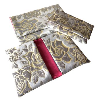 『薔薇の彩色美〜マゼンタ』　金襴織物御朱印帳袋　B6サイズ2冊専用ダブルポケット　御朱印帳ケース　御朱印帳ポーチ　桐生織物の画像