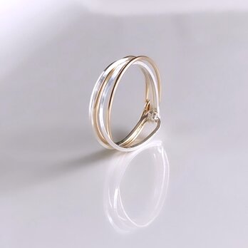 Double ring 14kgf×silber925 指輪の画像