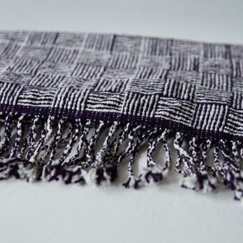 organic cotton shawl_handwoven/purpleの画像