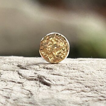 Full Moon ◇K24 Pure Gold +Silver Stud◇純金+銀◇満月のスタッドピアス（片耳分～）の画像