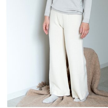ラムWフェイス、ハイウェストニットパンツ【Organic Cotton 】の画像