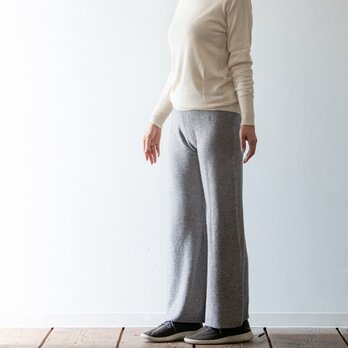 ［アンゼリカ染め］ラムWフェイス、ハイウェストニットパンツ【Organic Cotton】の画像