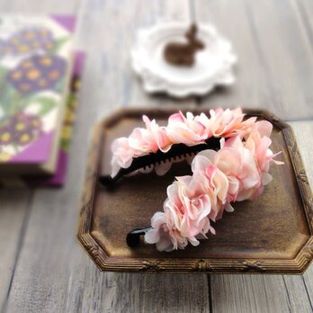 紫陽花のバナナクリップ ■ 八重咲きの艶やか紫陽花  ■ ライトピンクの画像