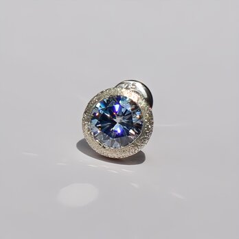 Blue Moissanite 6mm / SV925の画像