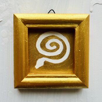 【訳アリ】最強の金運絵画「白蛇様」絵画・原画・油彩・壁掛け　Vの画像