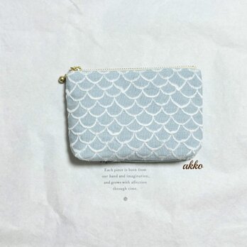 ミナペルホネン mermaid sky flower ハンドメイド　ポーチ