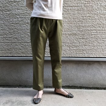 ♥新色カーキ『渋くてクール』細見え・テーパードパンツの画像