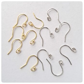 silver925  ロジウム&ヴェルメイユ  玉付きフックピアス2の画像