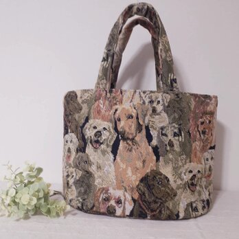 ゴブラン織︎ワンちゃんトートbagの画像