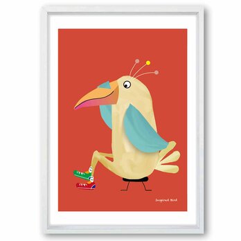 ひらめいた鳥　送料無料　イラスト　アート　ポスター　アートポスター　A4　  アート/sei検索　3117の画像