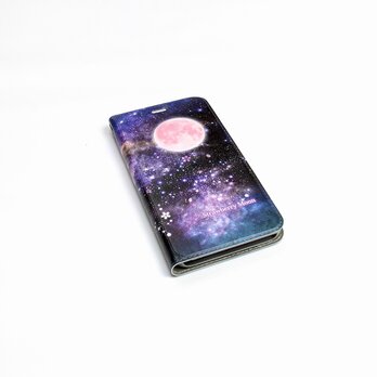 帯なし iPhone 手帳型スマホケース （カメラ穴あり/はめ込みタイプ）【Strawberry MoonⅡ】の画像