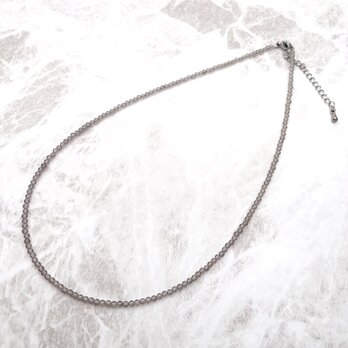 極小スモーキークォーツネックレス 金属アレルギー対応 茶水晶 アースカラー ダークカラー 35cm 38cm 40cmの画像