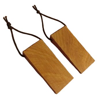 ライトブラウン Nas15 木製 ドアストッパー ドア止め ミニ 天然杢楢無垢材 2こセット