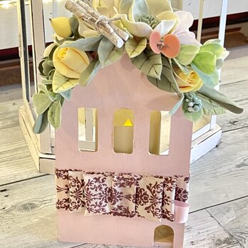 SweetHome クレイフラワーの可愛いキャンドルハウスの画像