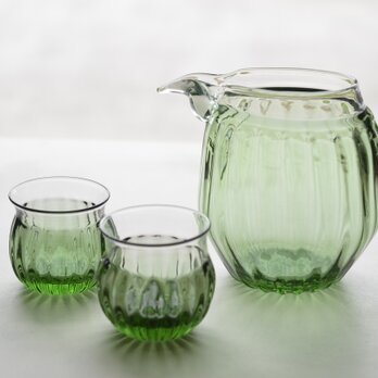 ミントグリーンの酒器揃い(片口)の画像