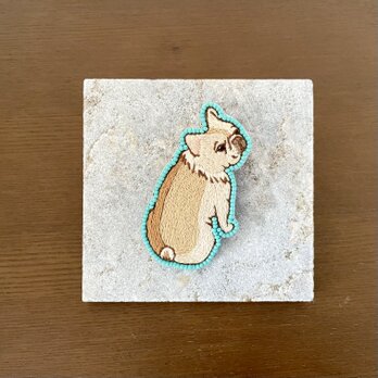 手刺繍ブローチ(フレンチブルドッグ)の画像