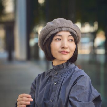 Celia セリア アンゴラ混 起毛 リブベレー YOKOI BERET モカ [YO-BR019-MO]の画像