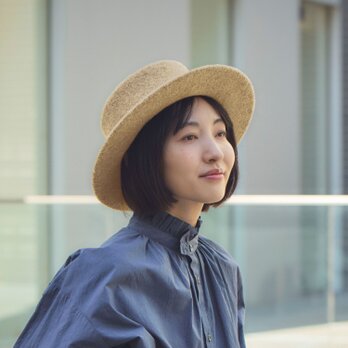 Margot マルゴ バスク カンカン帽 YOKOI BERET キャメル [YO-BR021-CA]の画像