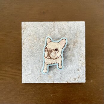 手刺繍ブローチ(フレンチブルドッグ)の画像