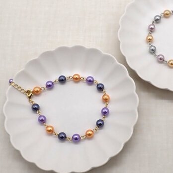 《２色から選べる》ハロウィンパールブレスレット